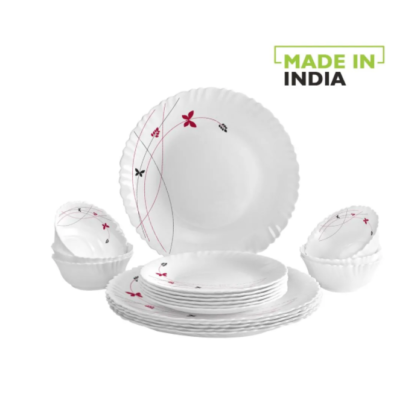 Cello Dazzle Opalware Dinner Set - Lush Fiesta, 18 pcs